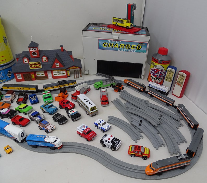 Car Wash Train Station Micro Machines Action Fleet Figures & | Etsy