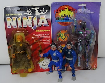 Vintage Ninja Warriors Enemies of Evil and Planet Hero Ninja Assassin Ninja Defender Thundercats KO Clone Retro 80s Toys