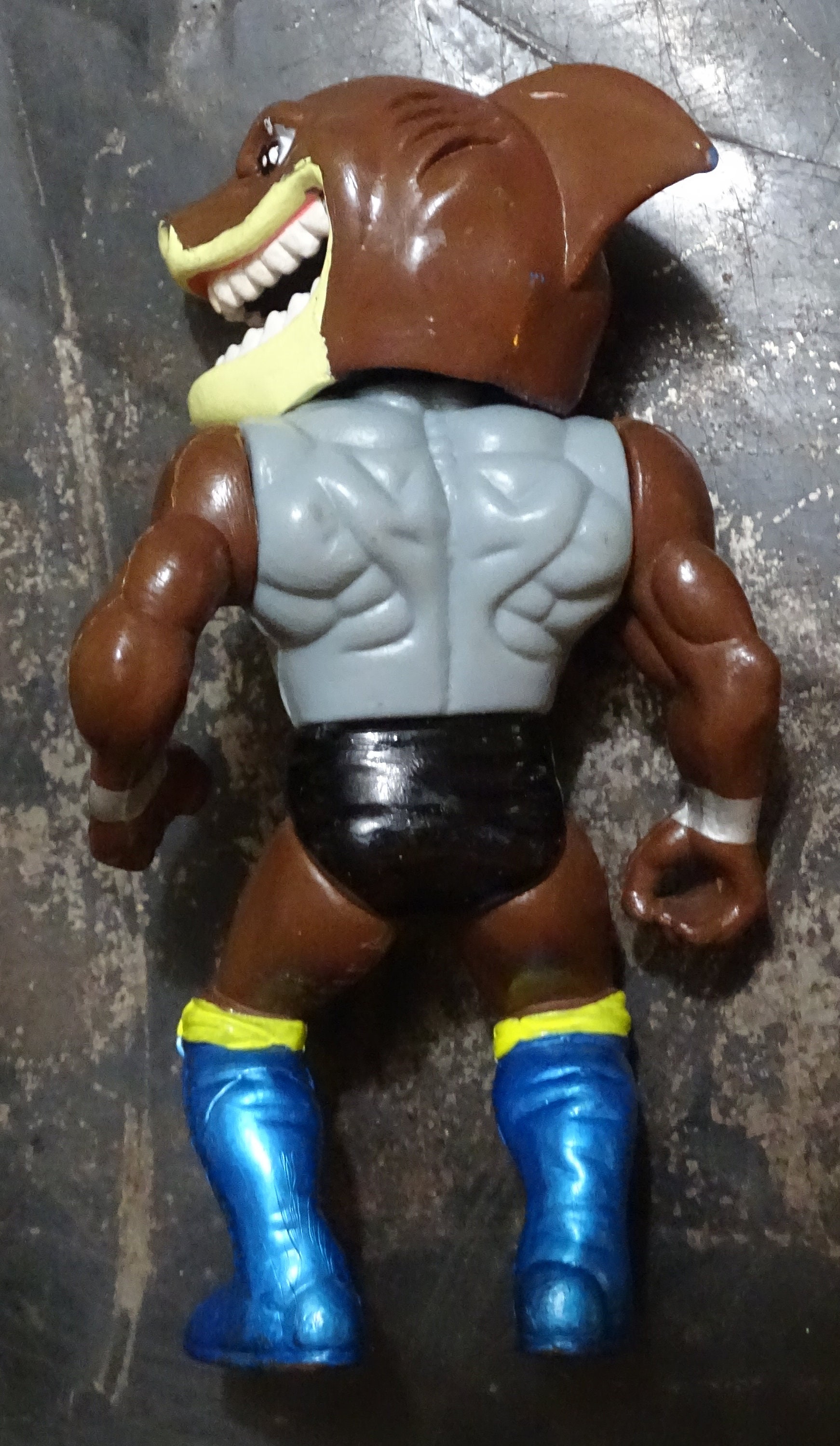 Mannix Shark Attacks KO Two Face Overtop Man Vintage Action