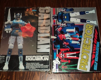 Conjuntos Godaikin Gardian y Protector Lote de robots de fundición a presión vintage Guerreros Shogun