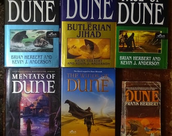 Dune Romanzi Frank Herbert e Kevin J Anderson libro Lotto 5 Copertina rigida e 1 tascabile vintage