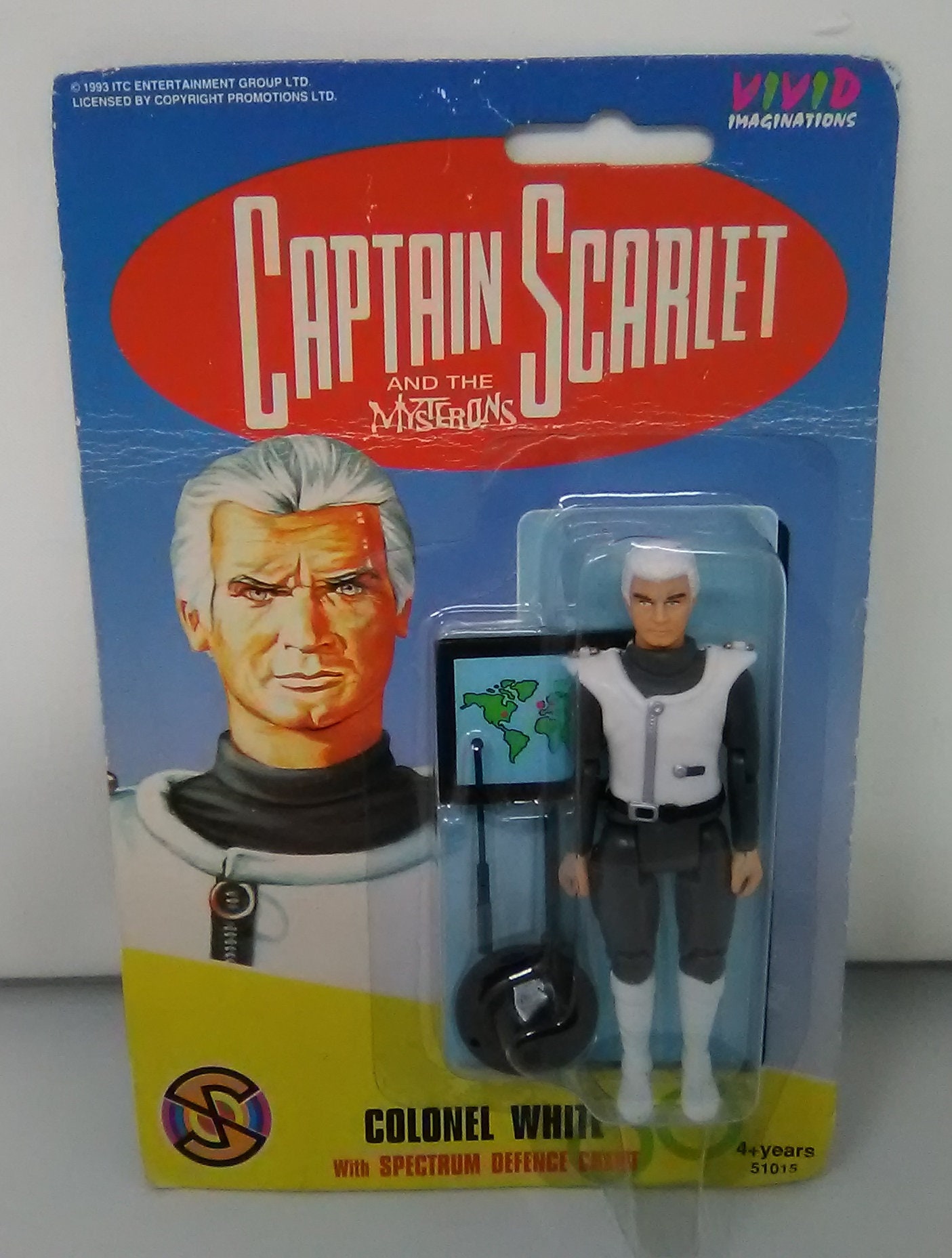 Figurine Carlton Captain Black Parlante 30 Cm - Captain Scarlet, Neuve En Boîte, Rare (2001)