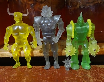 Traslucido Silverhawk Knock Off Lot Vintage 80s Bootleg Giocattoli Action Figures KO 1986 Telepix Kenner