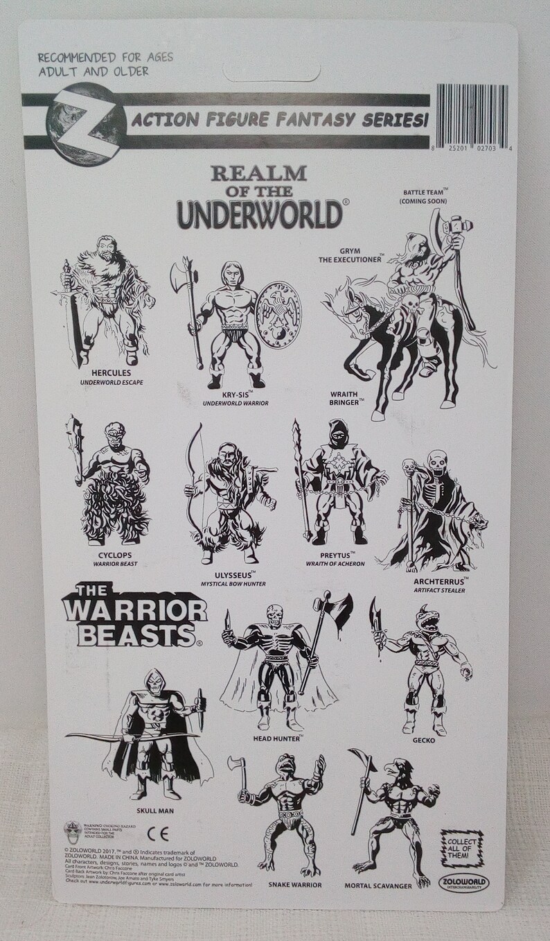 Zoloworld Realms of the Underworld Ulyssius Bow Hunter Rotu Carded Action Figure MOTU KO