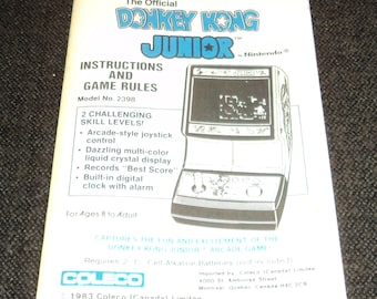 Coleco DONKEY KONG JR. Instructions Tabletop Video Arcade Game Nintendo Reproduction