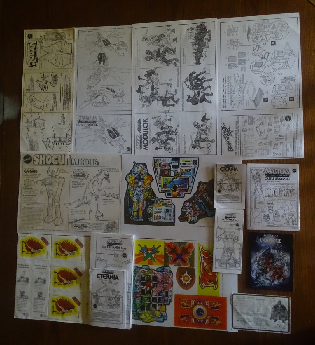 Masters of the Universe Super Manual Lot Matell Godzilla Rodan Jumbo