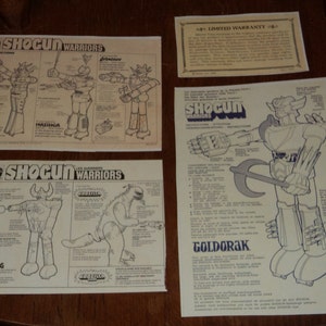 Jumbo Machinder Shogun Warriors Reproduction Instruction Sets Vintage Robot Mattel Takara Vintage Retro Japan Robo Astronaut Space Man