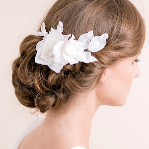 Lily Magnolia Flower Hair Piece Bridal Hairpiece Flower Lace Wedding Hair Piece Bridal Hair Accessories image 1