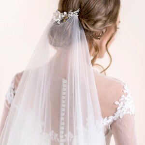 Tulle Bridal Veil Simple Blusher Veil Handmade Wedding Veil image 3