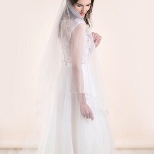 Tulle Bridal Veil Simple Blusher Veil Handmade Wedding Veil image 4