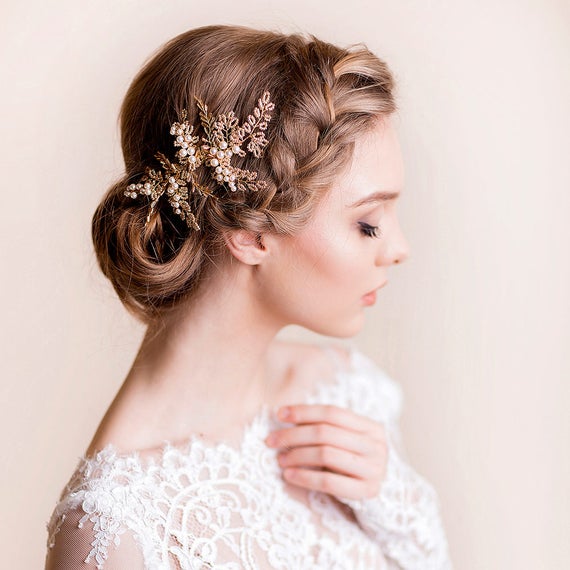 Wedding Hair Piece Vintage Chic Gold Headpiece Bridal Etsy