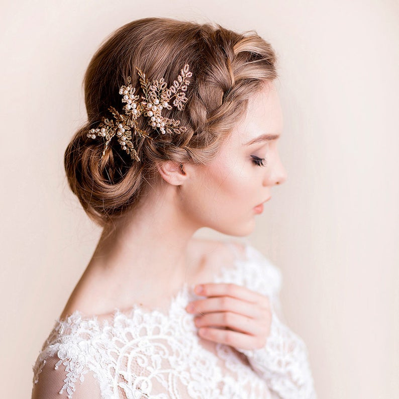 Wedding Hair Piece Vintage Chic Gold Headpiece Bridal - Etsy