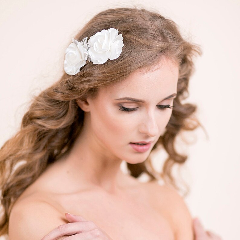 Wedding Hair Pins Gardenia Flower Bridal Hair Pins Set of 2 Etsy