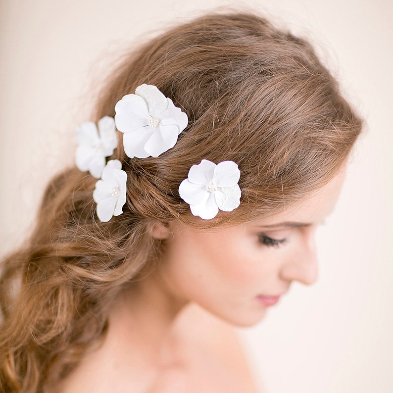 Cherry Blossom Hair Pins Wedding Bridal Hair Pins Flower Bridal Hair Piece Wedding Hair Accessories Set of 4 hair pins image 4