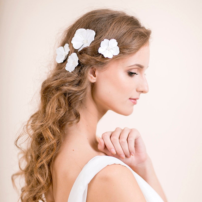 Cherry Blossom Hair Pins Wedding Bridal Hair Pins Flower Bridal Hair Piece Wedding Hair Accessories Set of 4 hair pins image 3