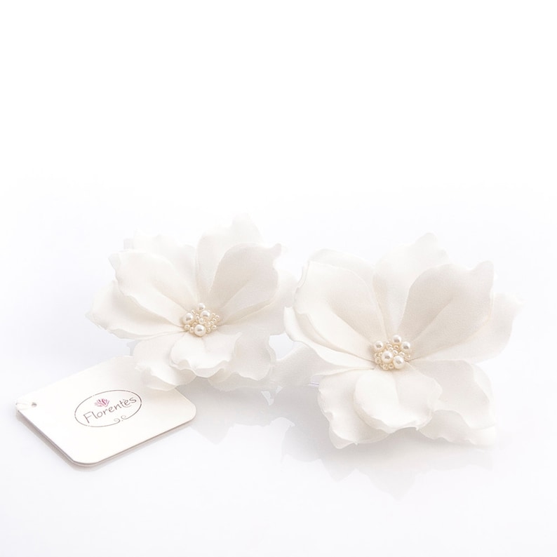 Magnolia Hair Flowers Bridal Bridal Hair Piece Magnolia Hair Flower Clip Set of 2 Bridal Hair Accessories Wedding Hair Accessories image 4