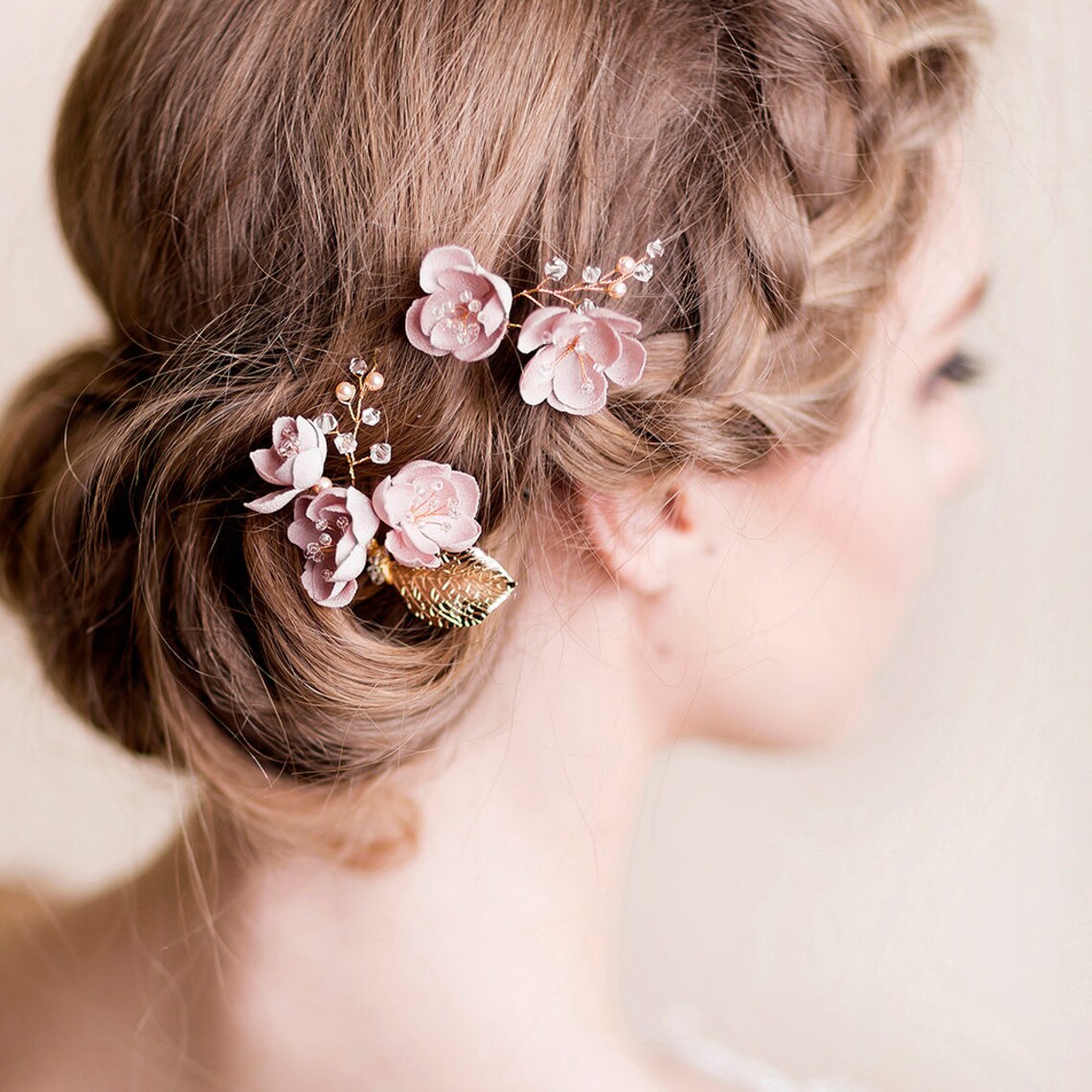 Natural Silk Flower Hair Pins Cherry Blossom Bridal Hairpins Etsy UK