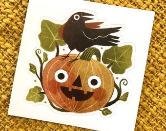 Vinyl Sticker - Pumpkin & Crow Friends