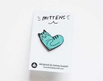 Enamel Pin - Mittens - Heart-shaped Cat Pin