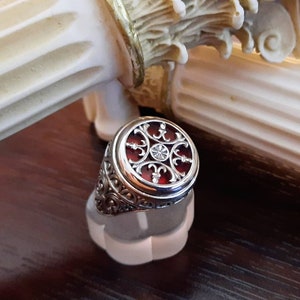 Byzantine Colored Stone Ring Sterling Silver, Handmade Statement Ring, Men&#39;s Jewelry, Byzantine Jewelry by Yianni, Gift for Him