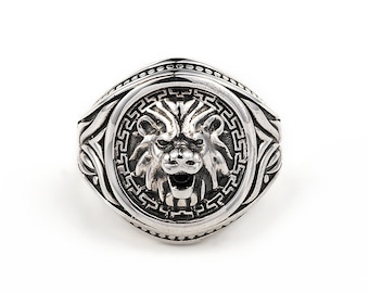 Sterling Silver Lion’s Head Ring, Handmade Men's Ring, Men's Accessories, Statement Men's Jewelry, Gift for Him