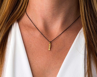 Little Fish Necklace, Fish bone Necklace, Minimal Animal Necklace, Layering Necklace