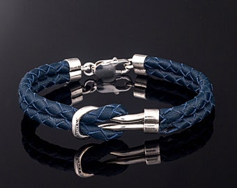 Pulsera de nudo náutico de cuero, pulsera de nudo de Hércules, pulsera de hombre hecha a mano, regalo para él