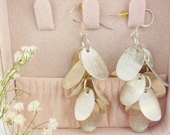 Sterling Silver Leaf Earrings, Bohemian Jewelry, Dangle Antiqued Earrings, Boho Earrings, Daily Jewellery, Gift For Her, Gift for Mom