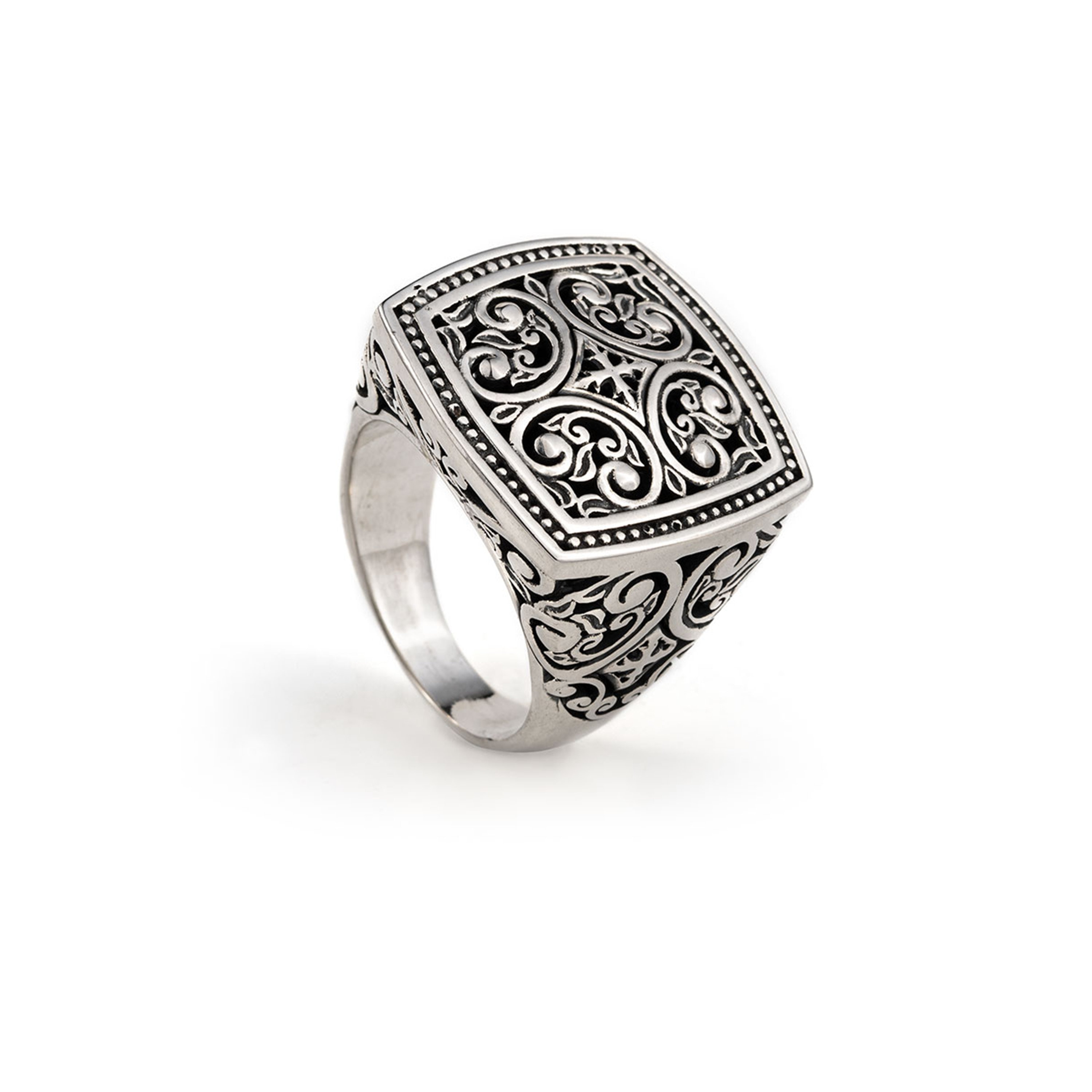 Sterling Silver Byzantine Style Ring, Handmade Statement Ring, Mens ...