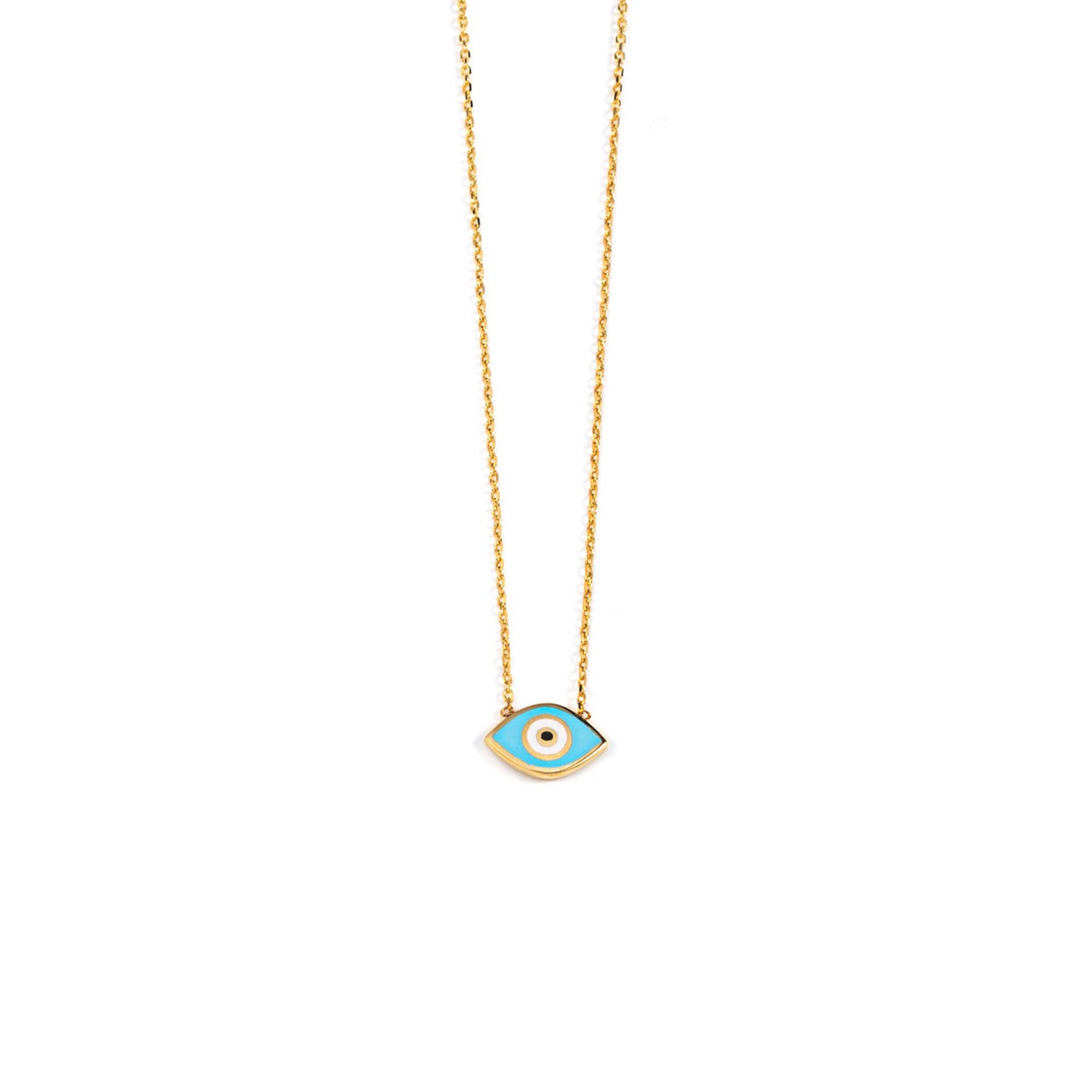 Collier œil Maléfique Bleu Inateannal – Style Boho Vintage – Pendentif Protection Chanceux