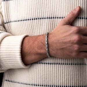 Stainless Steel Byzantine Chain Bracelet, Handmade Men&#39;s Bracelet, Premium Quality Steel Jewelry, Unisex Chain Bracelet, Men&#39;s Jewelry