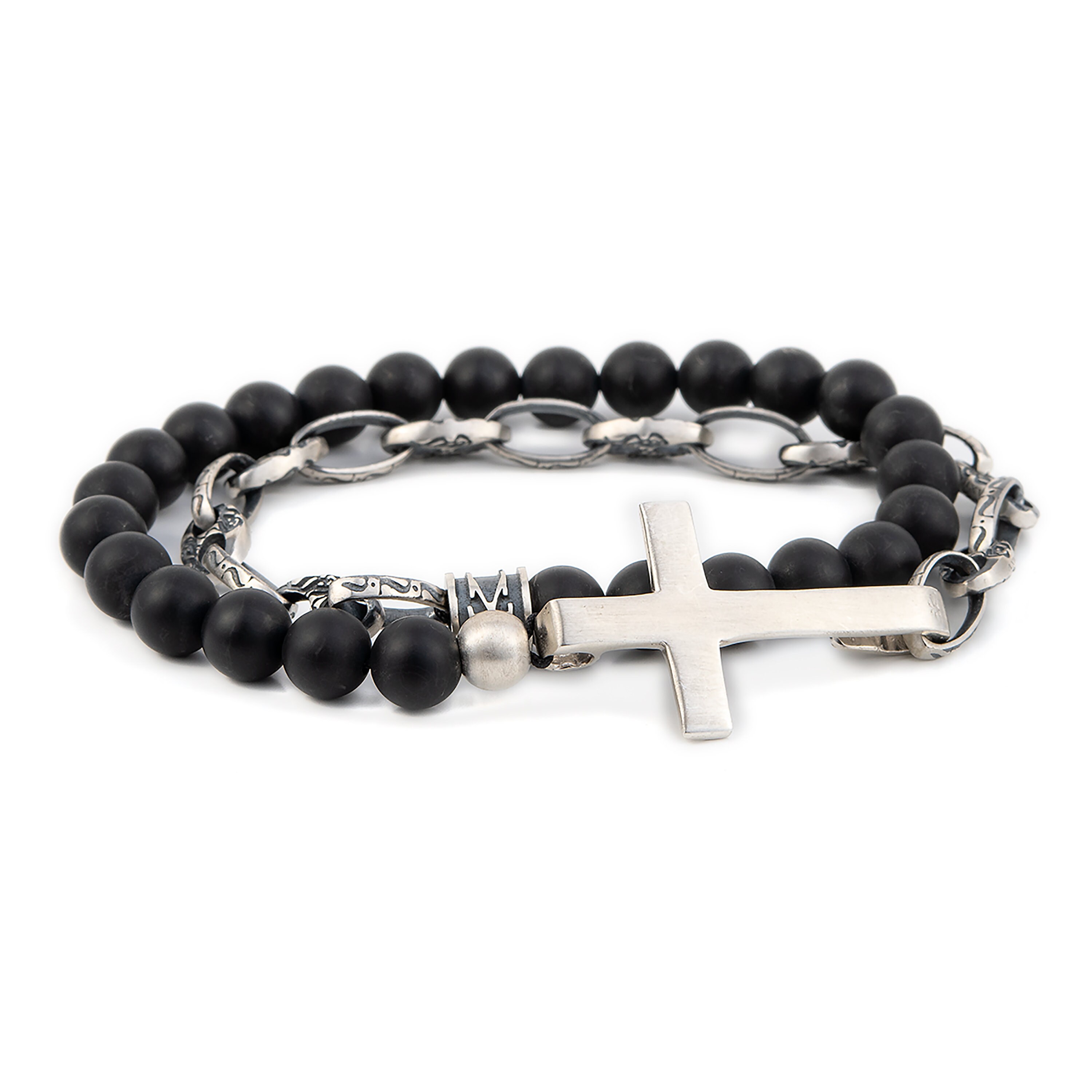 BERGERLIN Bettelarmband – Kreuz Armband aus Elstahl in