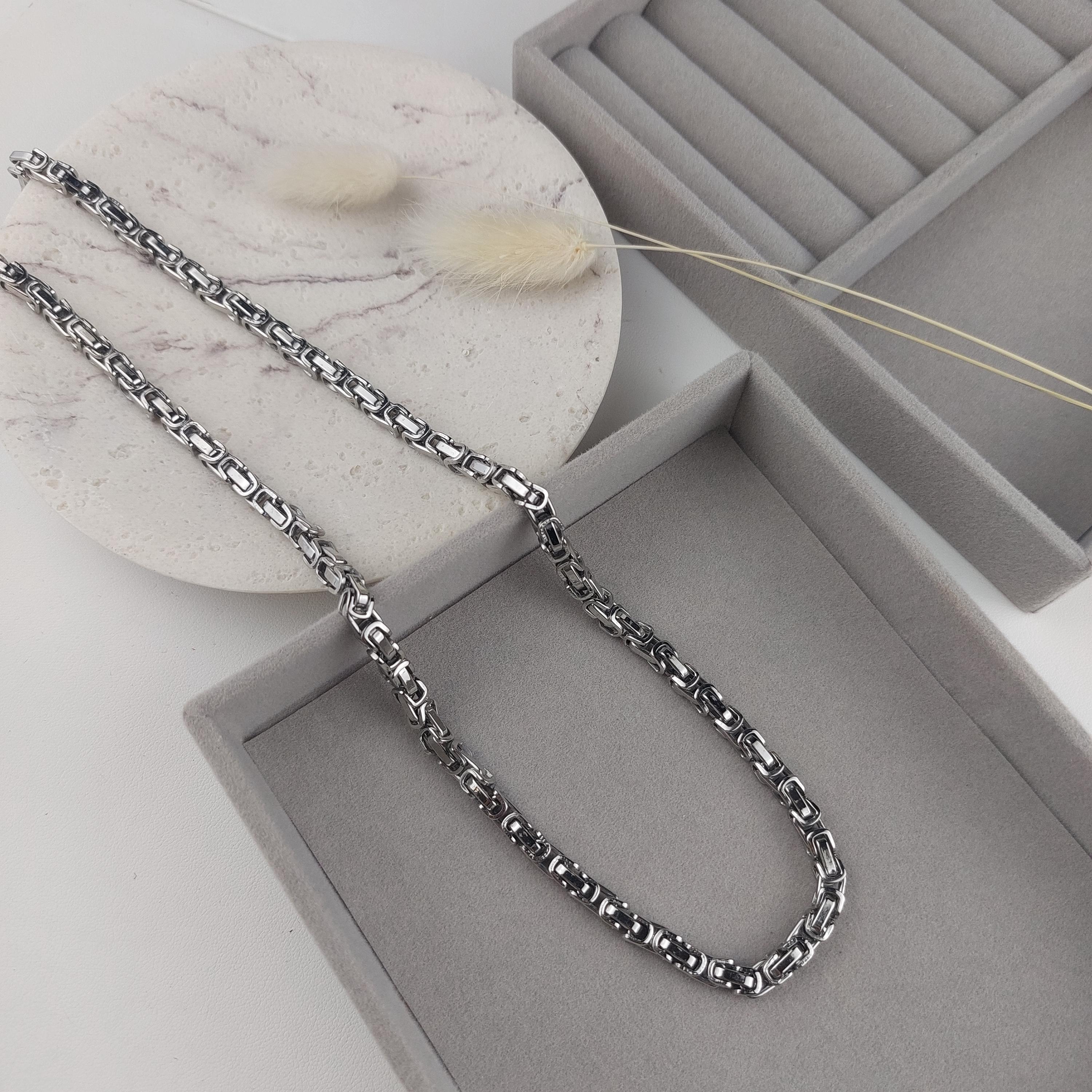 ネックレス・チョーカー BASSCLEF Men's Necklace Surgical Steel Chain Stainless Steel Barrel Link Chain Necklace - Jane Basch Designs