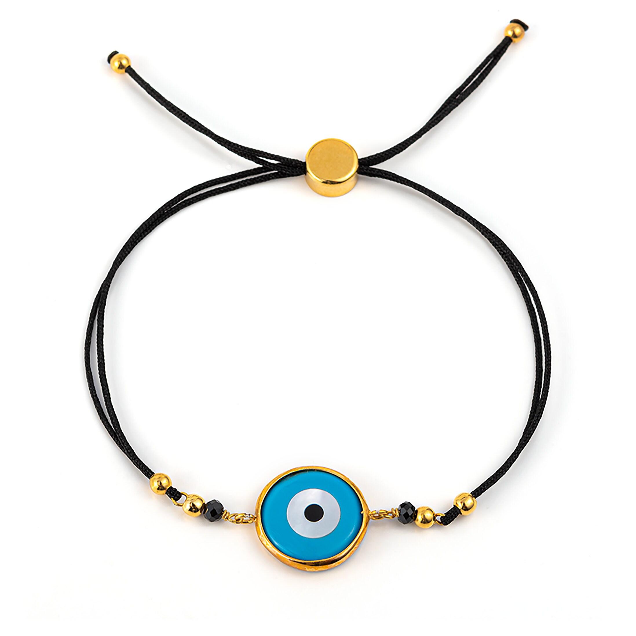 MURRAL ミューラル Dripping clear bracelet Sterling Silver Evil Eye Bracelet, Mother of Pearl Charm