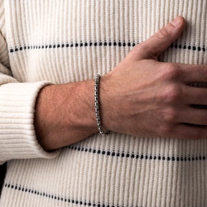 Box Chain Bracelet for Men, Stainless Steel Bracelet, Chain Link Bracelet, Chain Bracelet Men, Men Bracelet, Gift for Husband