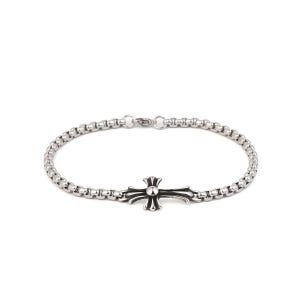 Stainless Steel Cross Bracelet, Faith Bracelet, Cross Box Chain Bracelet, Statement Men&#39;s Bracelet, Chain Bracelet, Mens Gift, Gift for Him