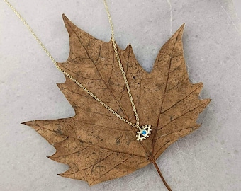 Elegant Evil Eye Necklace in Sterling Silver 925, Good Luck and Protection Necklace, Gift for Her, Dainty Evil Eye Necklace, Gift for Family
