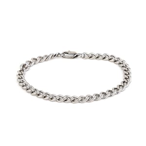 Curb Chain Bracelet Stainless Steel, Chain Link Bracelet, Cuban Link Chain, Chunky Bracelet, Minimalist Bracelet, Gift For Men or Women