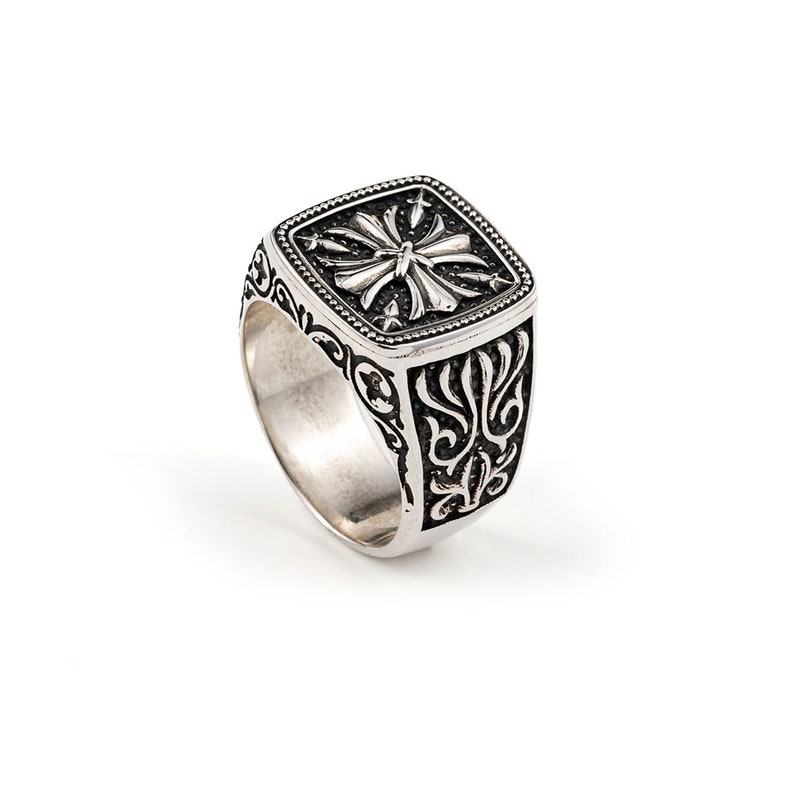 Sterling Silver Byzantine Cross Vintage Ring Handmade - Etsy