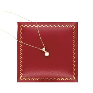 Pearl Drop Necklace made in 14K Gold, Tear Drop Necklace, Solid Gold Minimal Necklace