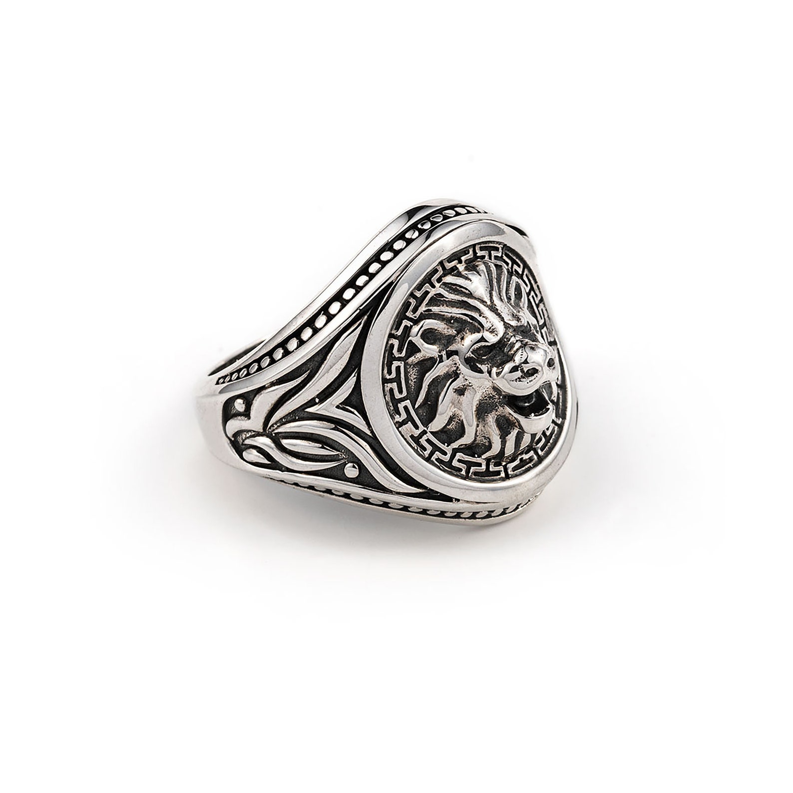 Sterling Silver Lions Head Ring Handmade Men's Ring Etsy
