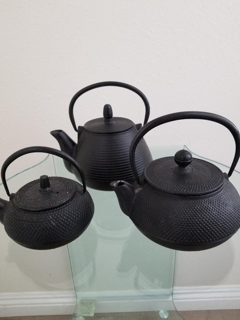 Original Antique Japanese Tea Kettle. Set of Three. Etsy