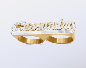 Double Name Ring | Name Ring | Personalized Ring | Your Name Ring | Two Size Ring | Free Shipping |