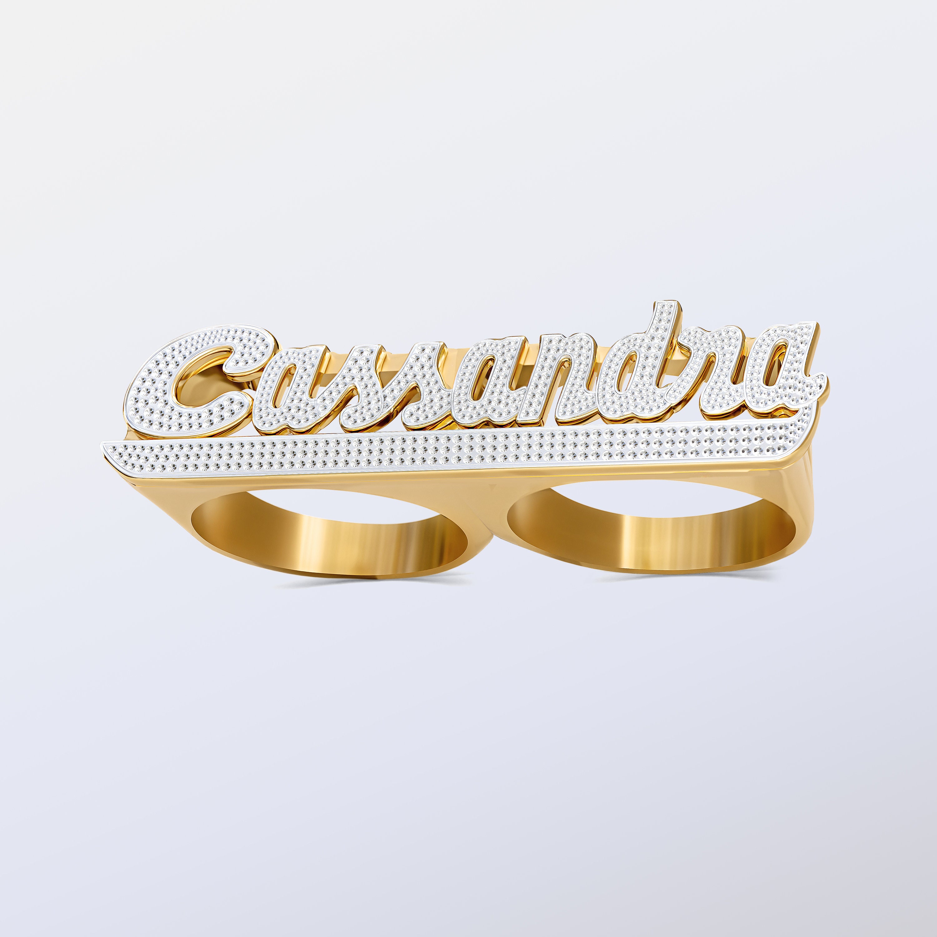 Double name ring etsy discount