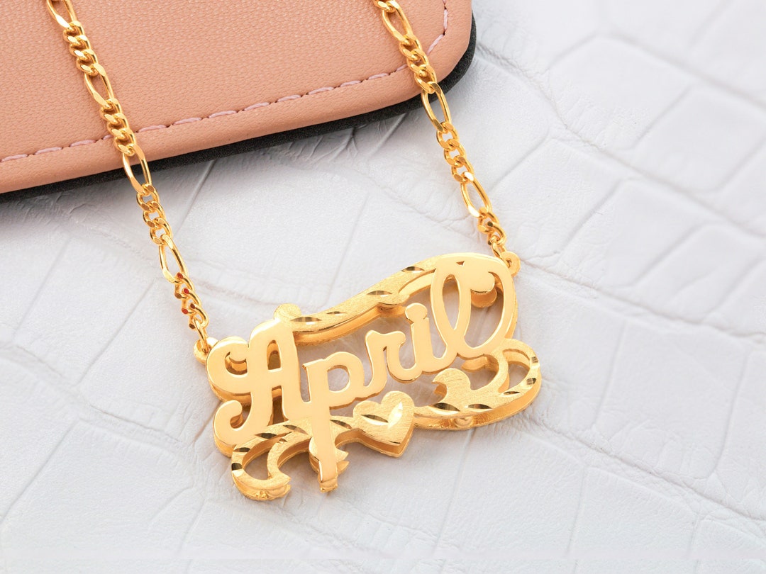 LoEnMe Custom Name Necklace - Personalized Gold Plate Jewelry For Women, Girls & Couples | Engraved Gift - View #3