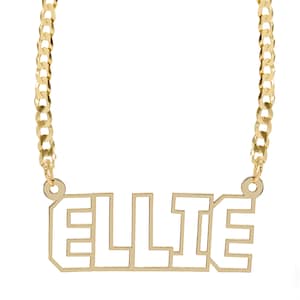 Name Necklace | Cutout Nameplate | Nameplate | Nameplate Necklace | Custom Nameplate | Free Shipping |