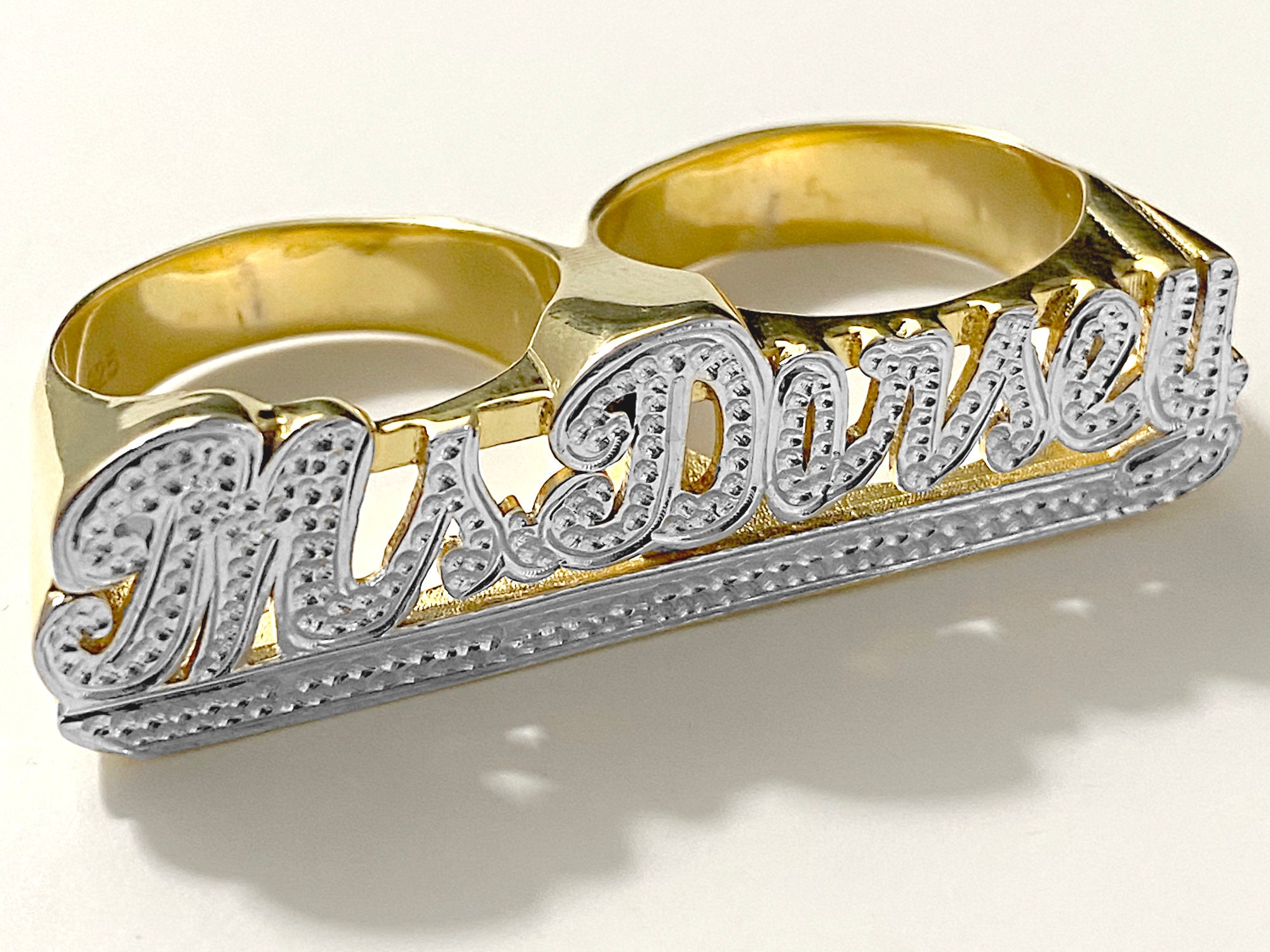 Double Name Ring Name Ring Personalized Ring Your Name Etsy