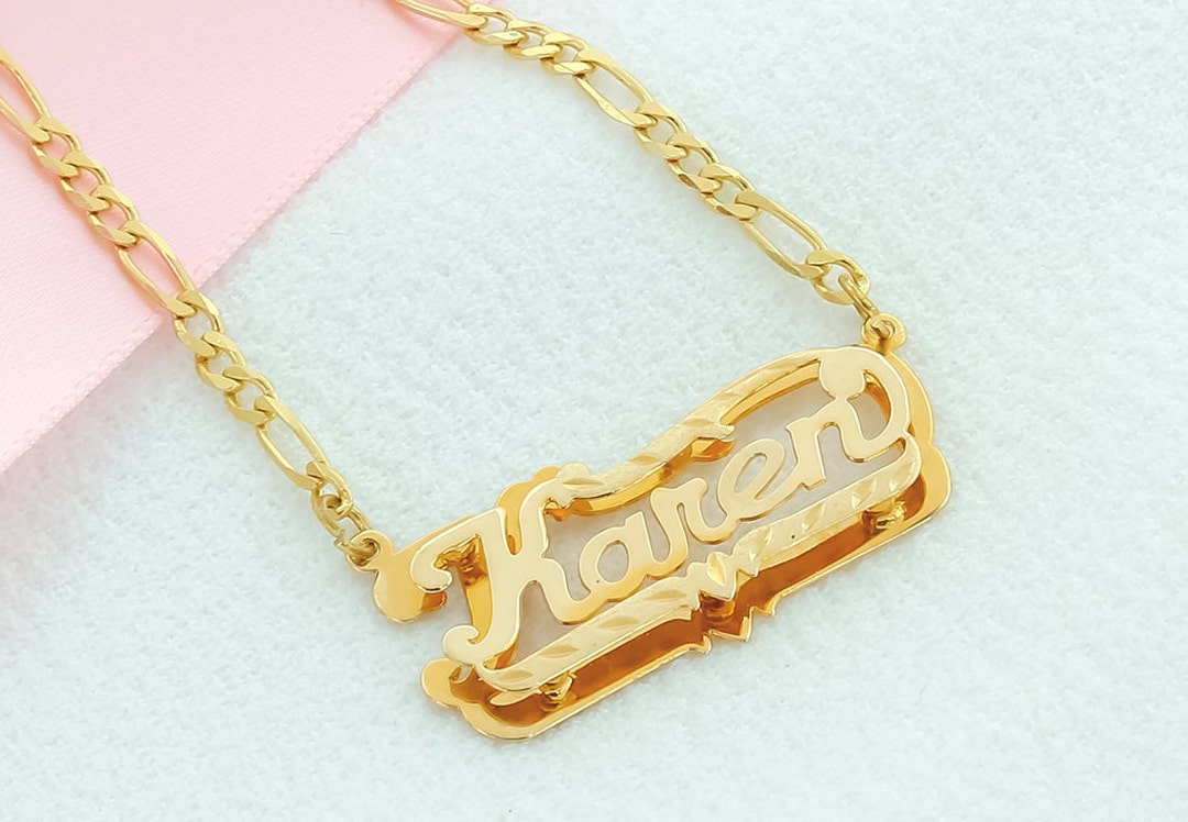 Name Necklace Double Name Plate Name Plate Nameplate