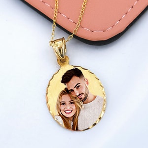 Portrait Pendant Diamond Cut Color Photo Pendant Photo Pendant Meaningful Jewelry Gift Idea image 3