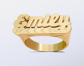 Personalized Name Ring | Diamond Cut | Personalized Ring |  Free Shipping | Man Gift | Custom Made